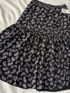 Michael Kors Black Skirt with White Paisley Print